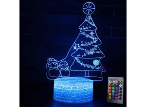 6927193454127 - Amirror Smart Ug - 3D-Tischlampe der Weihnachtsbaumserie led kreatives Geschenk buntes Touch-Nachtlicht mit Fernbedienung MY-652