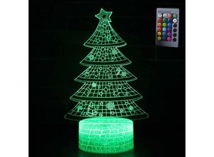 6927193454141 - Amirror Smart Ug - 3D-Tischlampe der Weihnachtsbaumserie led kreatives Geschenk buntes Touch-Nachtlicht mit Fernbedienung MY-656