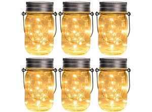 6927193455933 - Amirror Smart Ug - Solar Mason Jar Light Gartendekoration im Freien Stil1 6 Stück