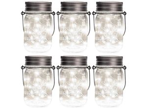 6927193455940 - Amirror Smart Ug - Solar Mason Jar Light Gartendekoration im Freien Stil2 6 Stück