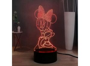 6927193456039 - 3D Nachtlicht Slide led Beleuchtung Cartoon Minnie Nachtlicht rgb 7 Farbwechsel usb Fernbedienung Schreibtischlampe Kinderweihnachtsspielzeug Neuheit