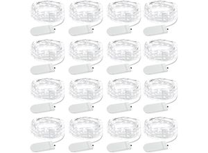 6927193456343 - 16 Pack batteriebetriebene Lichterketten 65 Fuß Micro-LED-Sternlichter für Hochzeitsfeier-Dekoration DIY warmes Licht