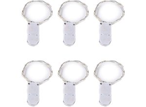 6927193456855 - Amirror Smart Ug - Batteriebetriebene Lichterkette 10 Fuß 30 LEDs für diy Hochzeitsfeier Schlafzimmer Weihnachten warmes Licht 6er-Pack