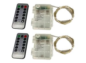 6927193457258 - Amirror Smart Ug - 2er-Pack Lichterketten 33 Fuß 100 LEDs usb faltbar mit Fernbedienung für Terrasse Garten warmweiß