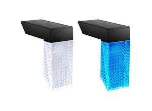 6927193457395 - Solar-Terrassenleuchte für den Außenbereich farbwechselndes LED-Licht für Veranda Pool Zaun Treppe Hof (2er-Pack) weißes Licht + Farblicht