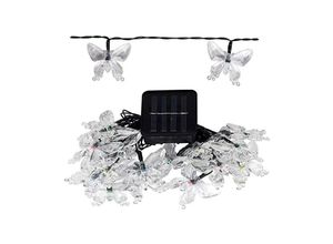 6927193458378 - Amirror Smart Ug - Solar Schmetterling led Lichterkette 23ft 50 LEDs für Veranda Markt Hinterhof Terrasse Party Hochzeit weiß