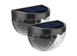 6927193458767 - Amirror Smart Ug - 2er-Pack Solar-Zaunleuchten dekorative Gartenbeleuchtung für Terrasse Veranda Treppe schwarze Schale weißes Licht