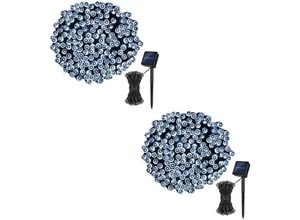 6927193458897 - Amirror Smart Ug - 2er-Pack Solar-Lichterketten 72 Fuß 200 led 8 Modi Weihnachtslichterketten für Garten Hof Haus Party Weiß