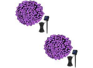 6927193458934 - Amirror Smart Ug - 2er-Pack Solar-Lichterketten 72 Fuß 200 led 8 Modi Weihnachtslichterketten für Garten Hof Haus Party lila Licht