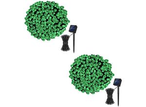 6927193459016 - Amirror Smart Ug - Solar-Lichterketten insgesamt 46 Fuß 2 Packungen mit 50 LED-Lichterketten für Garten Hof Baum Hochzeitsfeier grünes Licht