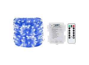 6927193459702 - Fairy LED String Lights batteriebetrieben mit Fernbedienung für Schlafzimmer Hof Garten blau 66ft 200