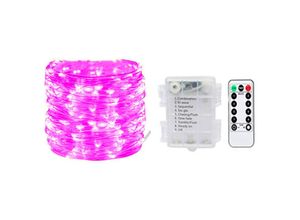 6927193459740 - Amirror Smart Ug - Fairy led String Lights batteriebetrieben mit Fernbedienung für Schlafzimmer Hof Garten lila 66ft 200