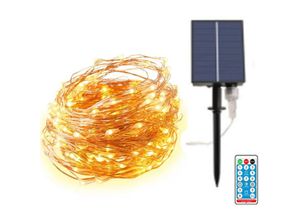 6927193481550 - Outdoor Kupferdraht Solar String Lights für Garten Baum Hof Party Weihnachtsdekoration Warmweiß 20 Meter 200 Lichter