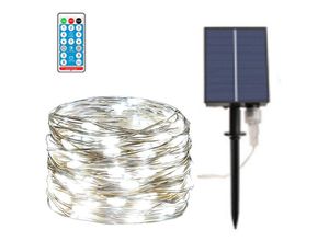 6927193481574 - Outdoor Solar String Lights Kupferdraht blinkende Lichter für Garten Baum Hof Party Weihnachtsdekoration weiß 10 Meter 100 Lichter