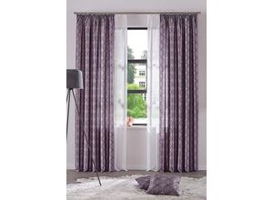 6930325401951 - Gardine MY HOME Malin Gardinen Gr 245 cm Kräuselband 140 cm weiß (wollweiß) halbtransparent 2-er Set Voile