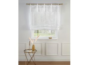 6930325421874 - Raffrollo GUIDO MARIA KRETSCHMER HOME&LIVING TENDER Raffrollos Gr 140 cm Bindebänder 60 cm weiß Raffrollos transparent transparent Leinen Optik mit Struktur monochrom