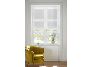 6930325421959 - Raffrollo GUIDO MARIA KRETSCHMER HOME&LIVING TENDER Raffrollos Gr 140 cm Klettband 100 cm weiß transparent Leinen Optik mit Struktur monochrom