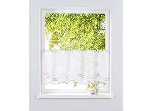 6930325424349 - Scheibengardine MY HOME Betty Gr 6 grau B140cm H60cm Polyester Gardinen Transparent Polyester Wellen Stickerei