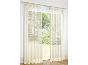 6930325705905 - Gardine HEINE HOME Gardinen Gr 225 cm Universalzugband 140 cm weiß (offwhite) Halbtransparente Gardinen