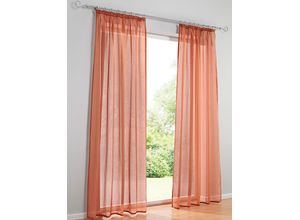 6930325706537 - Gardine HEINE HOME Gardinen Gr 295 cm Multifunktionsband 140 cm orange (terracotta) Halbtransparente Gardinen