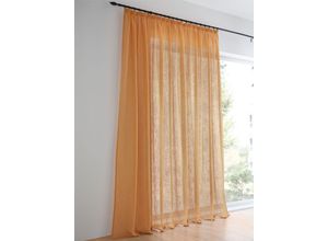 6930325717380 - Gardine HEINE HOME Gardinen Gr 245 cm Universalzugband 140 cm gelb (curry) Halbtransparente Gardinen