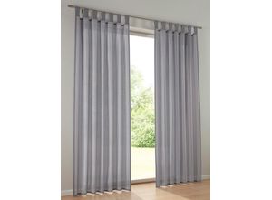 6930325740371 - Gardine HEINE HOME Gardinen Gr 225 cm Schlaufen 140 cm grau (silbergrau) Halbtransparente Gardinen