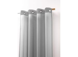 6930325740463 - Gardine HEINE HOME Gardinen Gr 295 cm Ösen 140 cm grau (silbergrau) Ösen