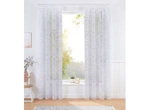 6930325749671 - Gardine BRUNO BANANI Tilo Gardinen Gr 245 cm Kräuselband 140 cm weiß Kräuselband transparent Ausbrenner gewebt verschiedene Größen