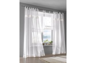 6930325784641 - Raffrollo HEINE HOME Raffrollos Gr 130 cm Schlaufen 45 cm weiß Raffrollos halbtransparent