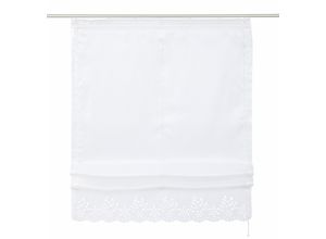 6930325909129 - Raffrollo HOME AFFAIRE Neapel Gr 5 weiß B120cm H140cm Taft Obermaterial 100% Polyester Raffrollos