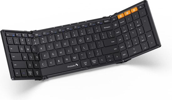 6931446901245 - ProtoArc Foldable Keyboard - Full-Size Wireless Keyboard - Reisetastatur Portable - Bluetooth Tastaturen - Laptop IOS Android Windows Tablet iPad Smartphone PC Computer - Schwarz