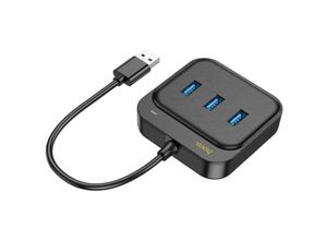 6931474798985 - HOCO HUB-Adapter 4in1 USB auf USB303+RJ45 100 Mbit s Gigabit Ethernet 02 m HB35 schwarz