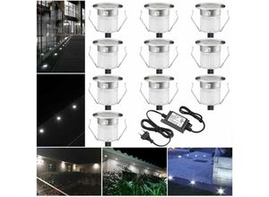 6931927647211 - Set mit 10 Mini-LED-Spots Ø 18 mm Edelstahl Einbauleuchte für Terrasse vergrabene Deckenleuchte IP67 wasserdicht DC12 V Außenleuchte für Wege