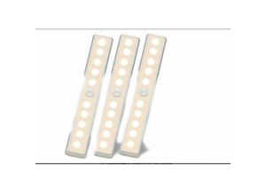 6931939625832 - LED-Lampe mit Bewegungsmelder für den Innenbereich – 3er-Pack 10 LEDs kabellose batteriebetriebene Beleuchtung mit Kleber Unterschranklampe 6931939625832 - LED-Lampe mit Bewegungsmelder für den Innenbereich – 3er-Pack 10 LEDs kabellose batteriebetriebene Beleuchtung mit Kleber Unterschranklampe
