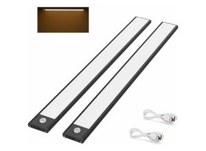 6931939646509 - Stück LED-Schranklampe 40 cm kabellos wiederaufladbar über USB magnetisiert Bewegungssensor 3 Beleuchtungsmodi tragbar Schrankleuchte