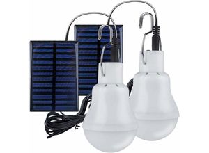 6931939661953 - Riceel - tragbare Solar-Campingleuchten LED-Solarbirne Solar-Notfalllampe Gartenlaterne Solarbeleuchtung mit Haken Glühbirnen-Panel für Camping