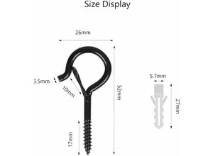 6931939668679 - Riceel - 20-Schrauben-Ösenhaken mit Sicherung M4-Edelstahl-Ösenschraube mit Sicherheitsschnalle für Hängekörbe Pflanzen Vogelhäuser Windspiele