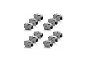 6931940776257 - 12x Keystone-Modul CAT 6a-Buchse – geschirmter STP-RJ45-Stecker Snap-In-Installation Montage Rohkabel CAT 500 MHz 10 GBit s