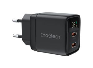 6932112106100 - Kleines leistungsstarkes GaN 2x USB-C PD 35W Netzladegerät mit schwarzem Display