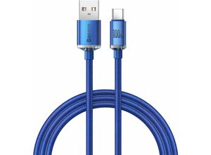 6932172602819 - Crystal Shine Series Kabel USB-Kabel für schnelles Aufladen und Datenübertragung usb Typ a - usb Typ c 100 w 12 m blau (CAJY000403) - Baseus