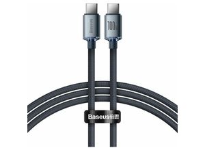 6932172602864 - Baseus Crystal Shine Series Kabel USB-Kabel für schnelles Aufladen und Datenübertragung USB Typ C - USB Typ C 100W 12m schwarz (CAJY000601)