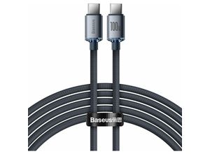 6932172602895 - Baseus Crystal Shine Series Kabel USB-Kabel für schnelles Aufladen und Datenübertragung USB Typ C - USB Typ C 100W 2m schwarz (CAJY000701)