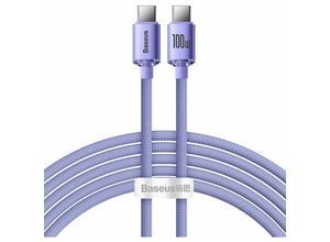 6932172602918 - Baseus Crystal Shine Series Kabel USB-Kabel für schnelles Aufladen und Datenübertragung USB Typ C - USB Typ C 100W 2m lila (CAJY000705)