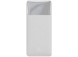 6932172618247 - Baseus Bipow Powerbank mit Display 30000mAh 15W weiß (Overseas Edition) + USB-A - Micro USB Kabel 025m weiß (PPBD050202)