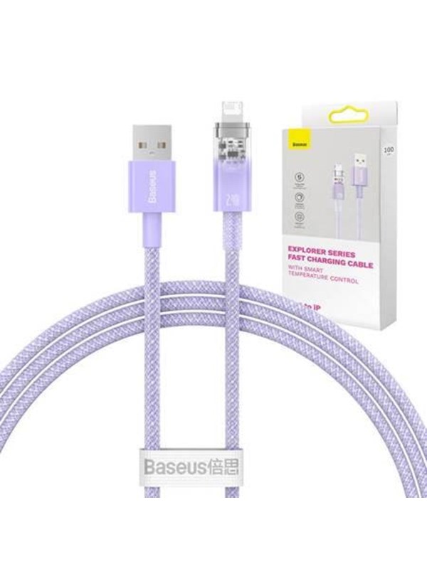 6932172628963 - Fast Charging cable  USB-A to Lightning Explorer Series 1m 24A (purple)