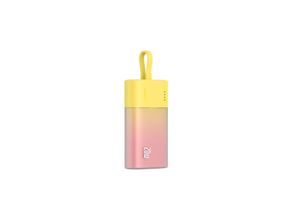6932172633103 - Popsicle 5200mAh 20W Powerbank with Built-in Lightning Cable (+ White Simple USB-C - USB-C 60W 20V 3A 30cm Cable) - Yellow-Pink Powerbank (Akku) - Pink - 5200 mAh