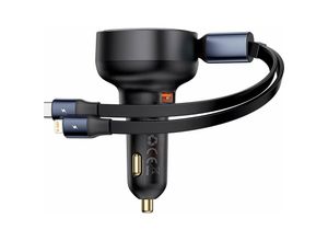 6932172641634 - Baseus Enjoyment USB-A-Autoladegerät mit USB-C  Lightning -60-W-Kabel – Schwarz