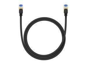 6932172646561 - Braided network cable cat7 Ethernet RJ45 10Gbps 1m (black) - Schwarz - 1 meter