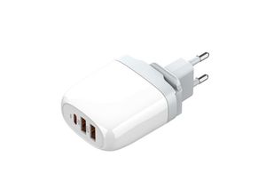 6933138692028 - GaN-Ladegerät LDNIO Schnellladegerät A3511Q 2x USB + USB-C 65W (weiß)