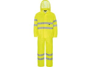 6933157013033 - Trizeratop - Arbeitsjacke Regenjacke + Regenhose Warnschutz-Regenanzug Gelb Größe l - gelb